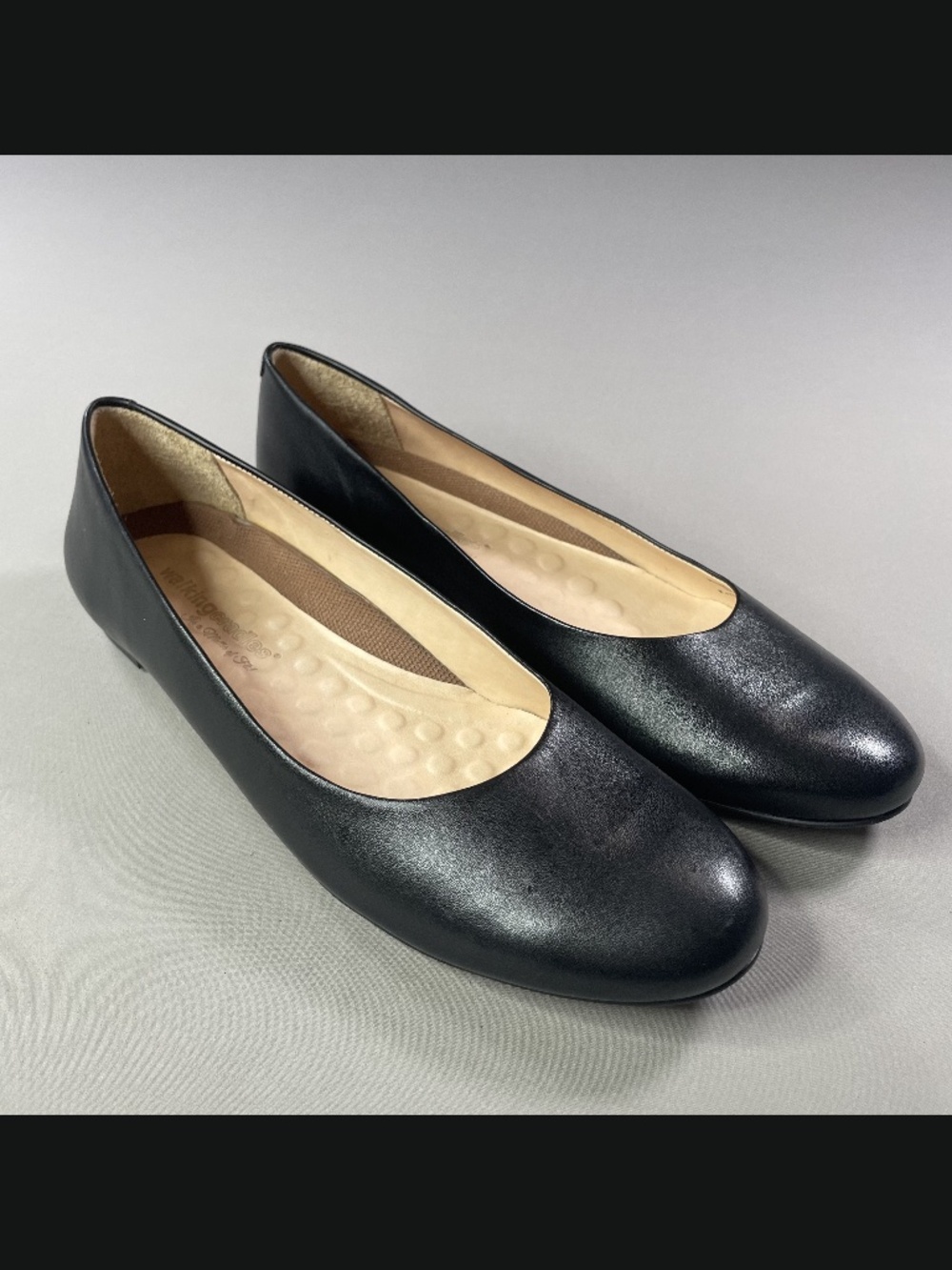 NEW Walking Cradles Shoes Womens 11 black leather ballet flat comfort casual